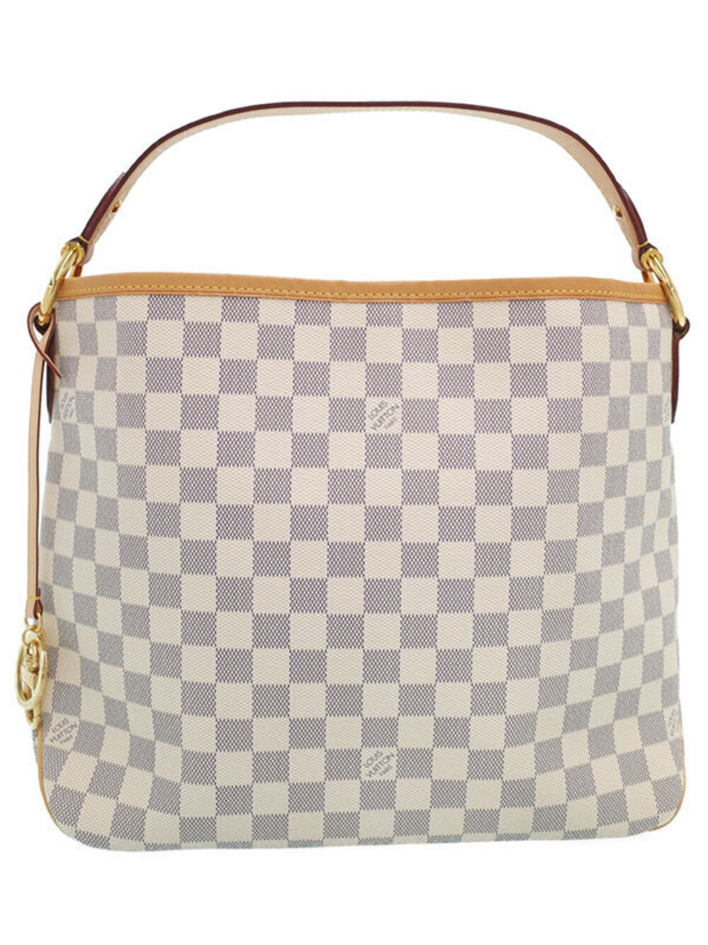 Louis Vuitton Damier Delightful Hobo Shoulder Bag Canvas Leather Azur White